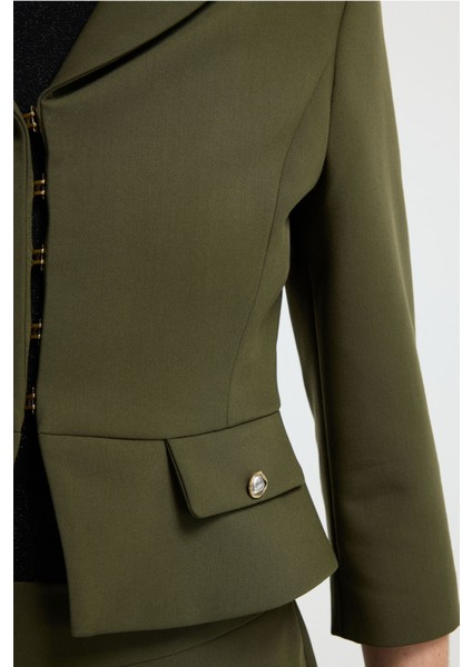 Cep Kapaklı Crop Ceket Haki 11944859001 fiyatları