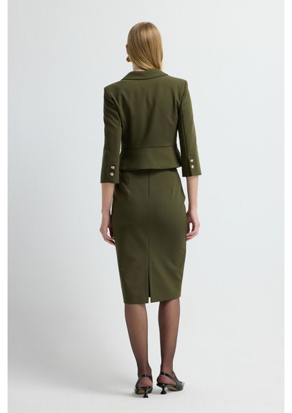 Cep Kapaklı Crop Ceket Haki 11944859001 indirimleri