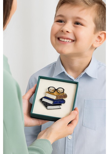 Öğretmenler Için Hediyelik Kitap Yaka Iğnesi Broş