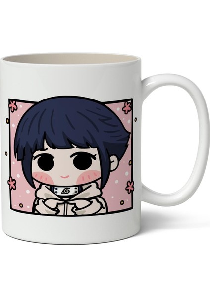 Naruto Hinata Anime Baskılı Beyaz Porselen Kupa Bardak