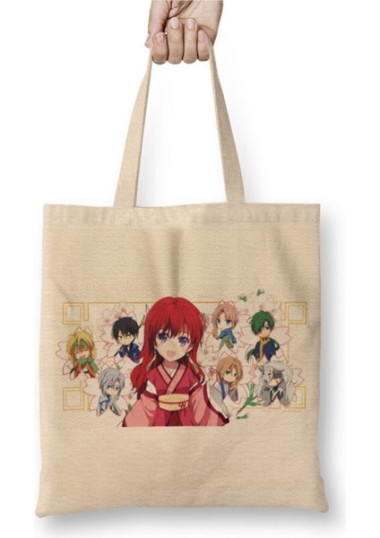 Akatsuki No Yona Karakterler Beyaz Bez Çanta Uzun Saplı Alışveriş Çantası Plaj Çantası