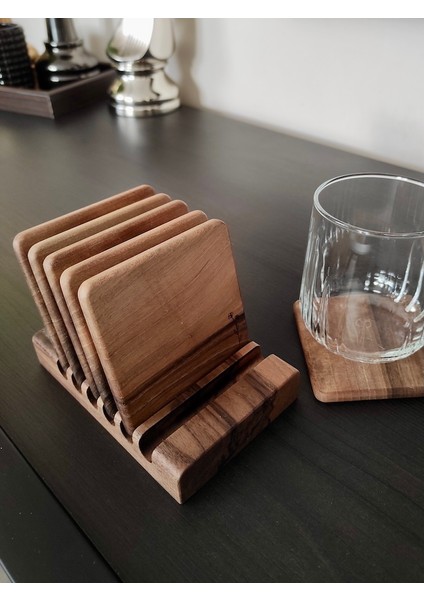 Gerçek Ceviz Ağacından El Yapımı Bardak Altlığı - Hand Made Walnut Coaster