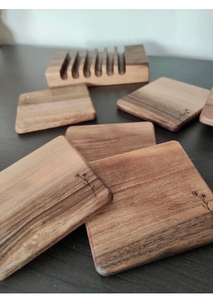 Gerçek Ceviz Ağacından El Yapımı Bardak Altlığı - Hand Made Walnut Coaster fiyatları