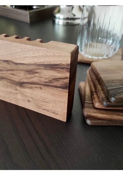Gerçek Ceviz Ağacından El Yapımı Bardak Altlığı - Hand Made Walnut Coaster modelleri