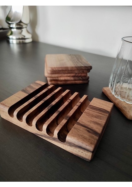 Gerçek Ceviz Ağacından El Yapımı Bardak Altlığı - Hand Made Walnut Coaster fırsatları