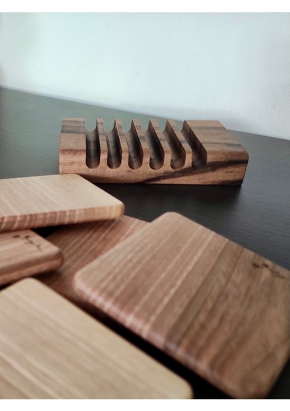 Gerçek Ceviz Ağacından El Yapımı Bardak Altlığı - Hand Made Walnut Coaster