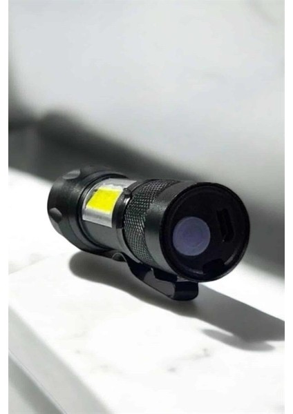 bulurum şarjlı metal zoomlu el feneri ışıldak led ışık taşınabilir el lambası