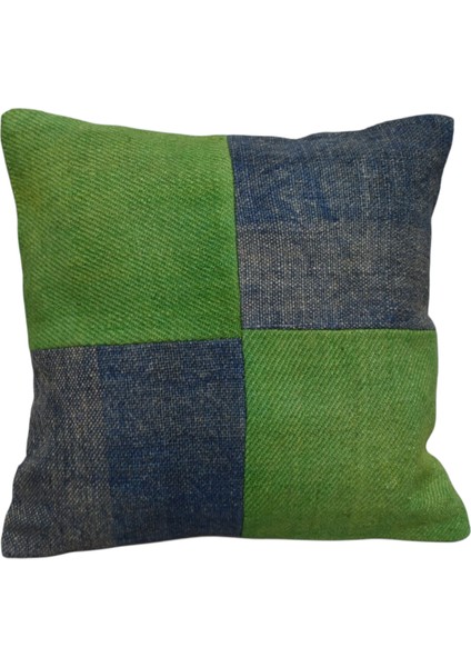 Yeni El Dokuma Patchwork Kırkyama Dekoratif Kilim Kırlent Yastık Kılıfı 6551