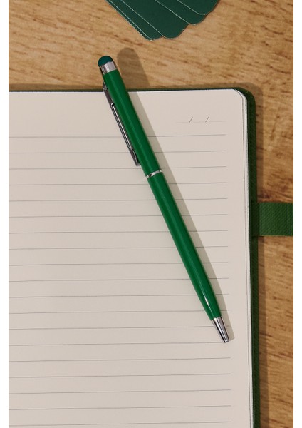 Kişiye Özel Yeşil Tourch Pen Mavi Mürekkepli Düz Tükenmez Kalem