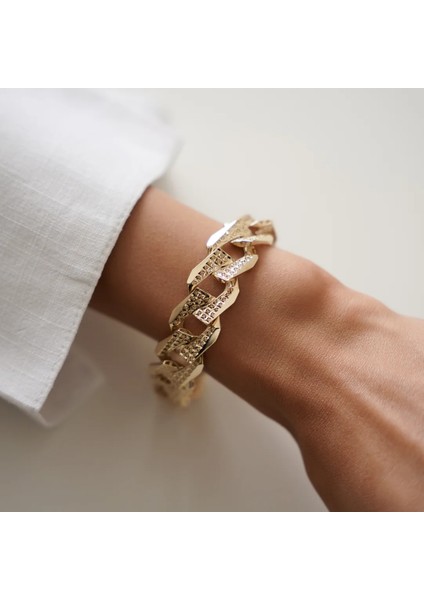 Kilitli Mega Kalemli Hallow Altın Bileklik