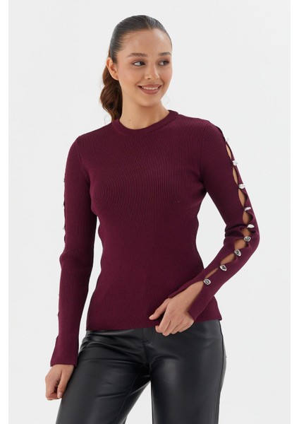 Uzun Kol Fitilli Bluz Bordo fiyatları