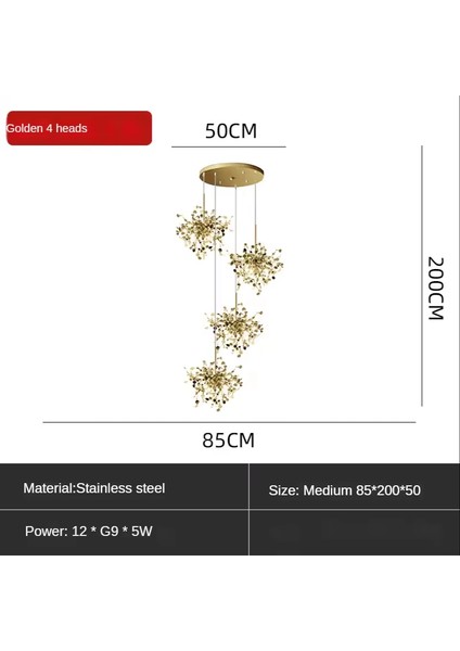 Yuvarlak Modern Dörtlü Pullu Altın Renkli Sarkıt Avize fiyatları