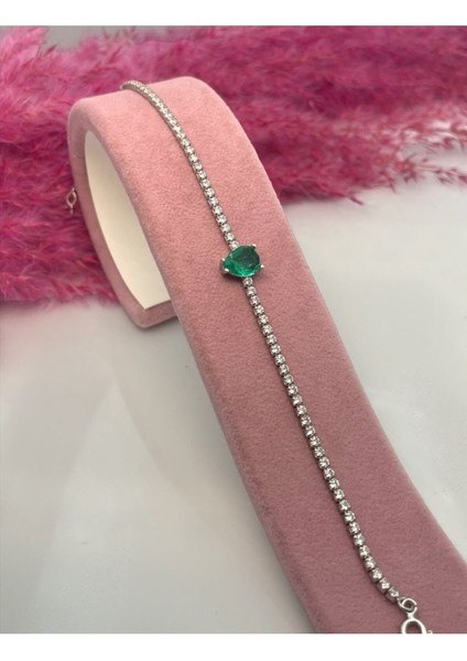 Damla Model Zümrüt Renk Paraiba Taşlı Su Yolu Bileklik modelleri