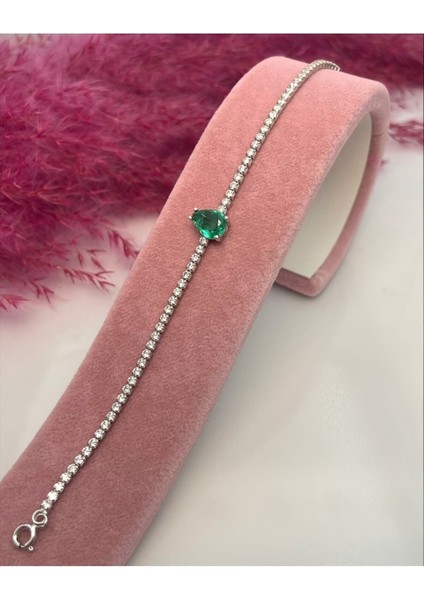 Damla Model Zümrüt Renk Paraiba Taşlı Su Yolu Bileklik fırsatları