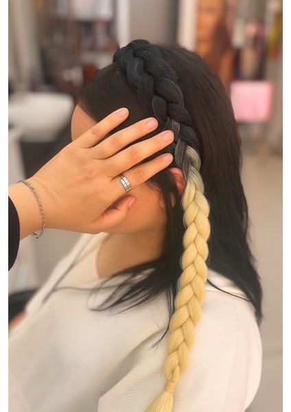 Hazır Takma Örgü Saç Aksesuarı-Kalın Örgü-Ombre Geçişli Kalınörgü-Örgülü Saç Tacıı- modelleri