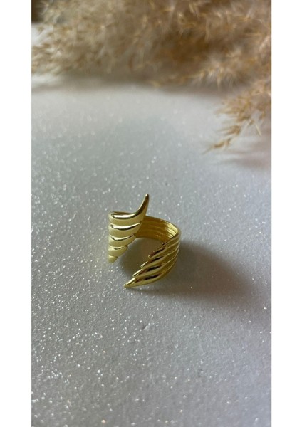 Ayarlanabilir Altın Kaplama Kanat Model 925 Ayar Gümüş Yüzük modelleri