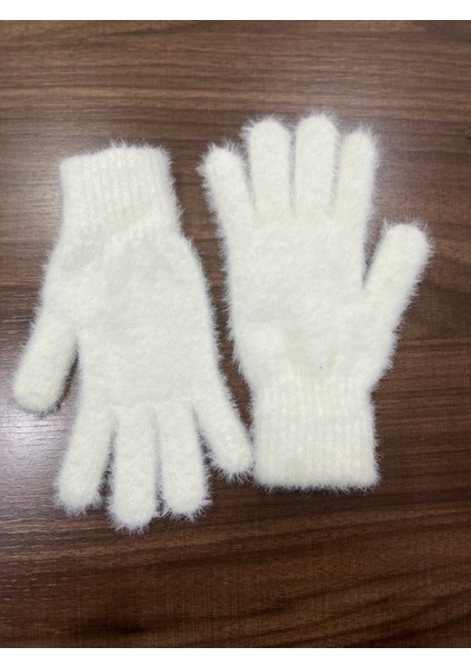 Krem Peluş Kışlık Yumuşak Dokulu Eldiven (Standart) modelleri
