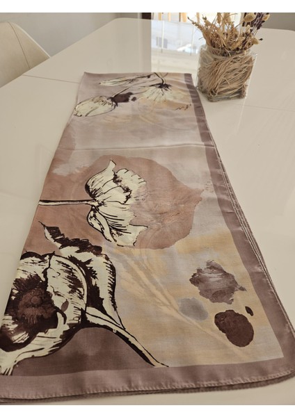 Çiçek Desenli Kahve ve Bej Tonlarında Soft Şal fiyatları