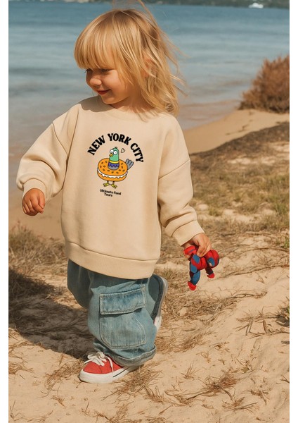 Erkek Çocuk Baskılı 3 Iplik Kumaş Pamuklu Sweatshirt