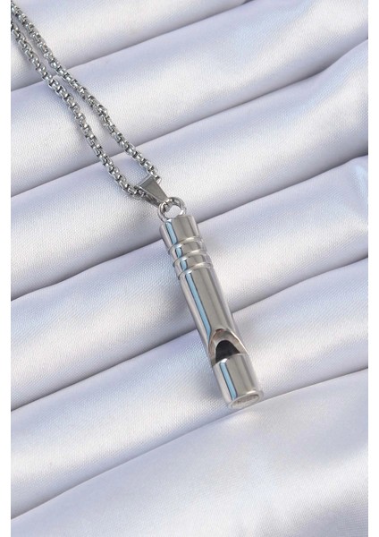 Bfs Acil Durum Düdüğü 316L Çelik Kararma Yapmaz Yüksek Desibel Kolye Unisex