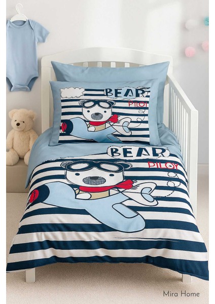 Yenidoğan Erkek Bebek Nevresim Takımı &AMP;#37;100 Pamuklu Bear Pilot modelleri