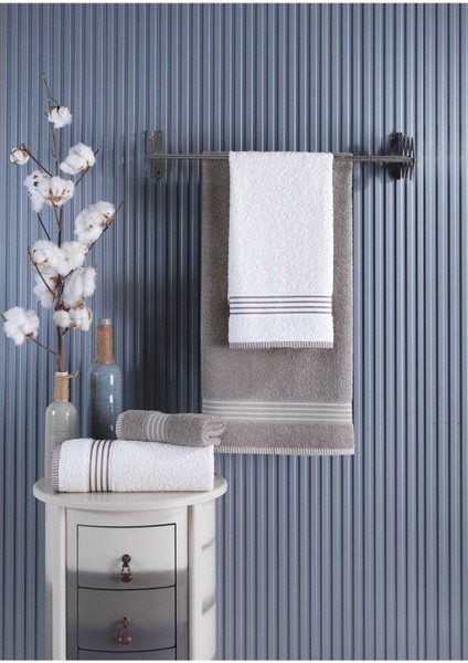 4 Lü Kadın Erkek Banyo Havlusu Takımı Oscar Bej-Krem fiyatları