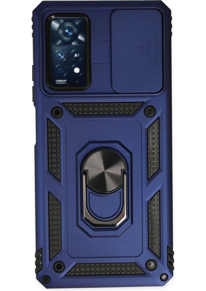 Xiaomi Redmi Note 11 Pro Kılıf Pars Lens Yüzüklü Silikon - Lacivert - MRS4721-6458