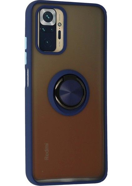 Xiaomi Redmi Note 10 Kılıf Montreal Yüzüklü Silikon Kapak - Lacivert - MRS1257-1322 fiyatları