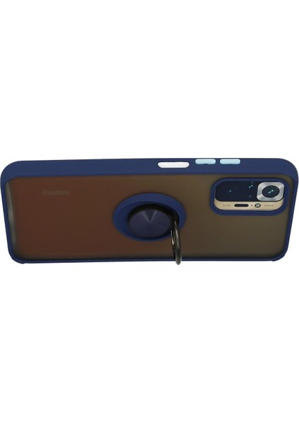 Xiaomi Redmi Note 10 Kılıf Montreal Yüzüklü Silikon Kapak - Lacivert - MRS1257-1322 modelleri