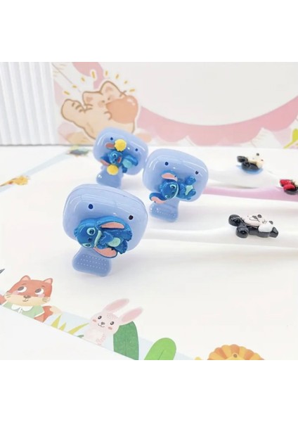Stitch Desenli Diş Fırçası Başlık Koruyucu | Çocuklar Için Hijyenik Kapak | Seyahat Aparatı