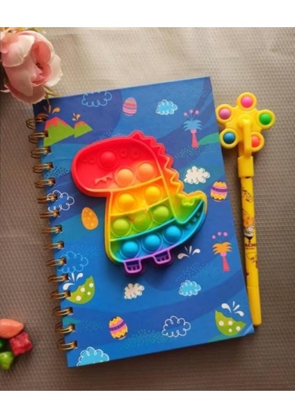 Popit Detaylı A5 Spiralli Not Defteri – Eğlenceli ve Renkli Tasarım