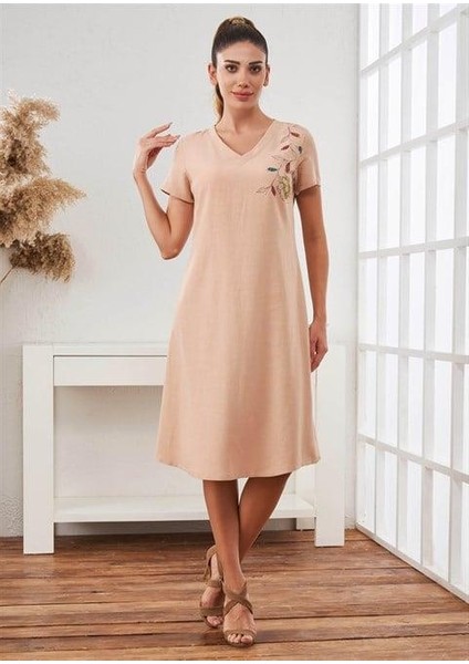 Kadın Keten Elbise - 45649