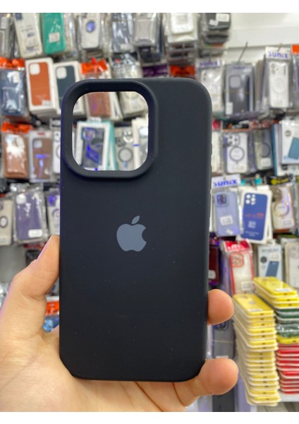 Iphone 14 Pro Uyumlu Içi Kadife Logolu Lansman Kılıf