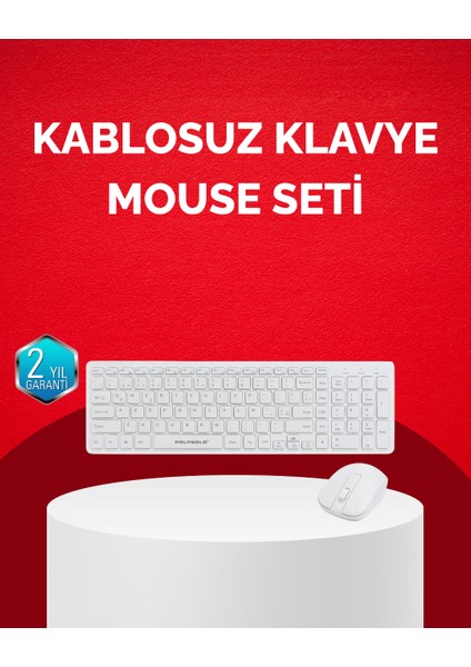 Tam Boy Kablosuz Klavye Mouse Seti - Gelişmiş Bağlantı ve Sessiz Performans