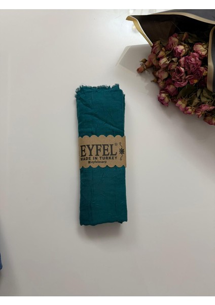 Ütü Gerektirmeyen Yeşil Renkli Bambu Kraş Şal