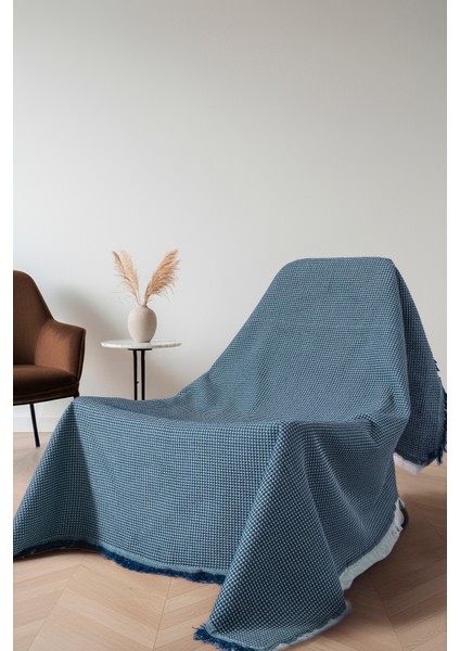 Pamuklu Koltuk Şalı 170X170 cm – Saçaklı Tv Battaniyesi & Tekli Koltuk Örtüsü