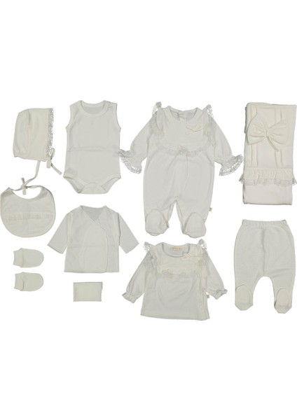 6020P Kız Bebek Jakarlı Dantelli Kutulu 10'lu Hastane Çıkış Seti fiyatları