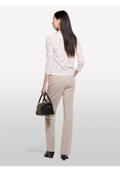 Kayık Yaka Truvakar Kol T-Shirt Kadın Krem T-Shirt - 324A33LZL106O fiyatları