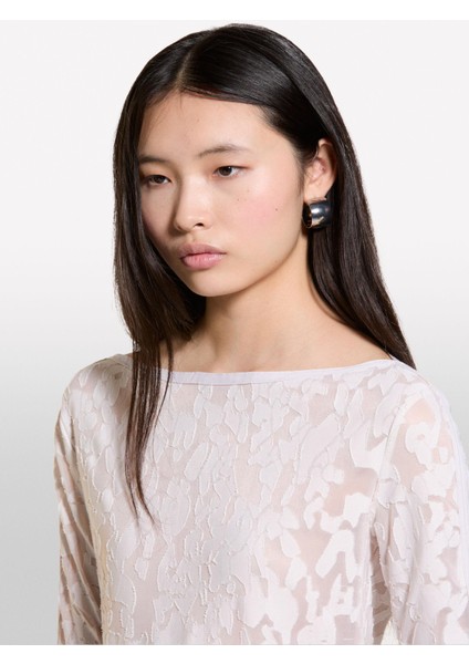 Kayık Yaka Truvakar Kol T-Shirt Kadın Krem T-Shirt - 324A33LZL106O indirimleri