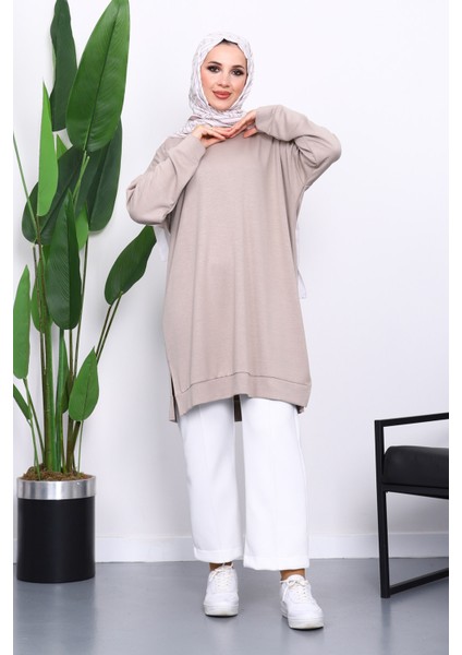 Bej Bisiklet Yaka Modal Tunik fiyatları