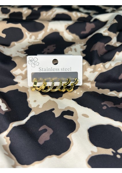 Çelik 6lı Küpe Seti