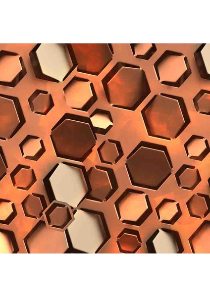 3 Boyutlu Geometrik Metal Desenli Silinebilir Tekstil Duvar Kağıdı