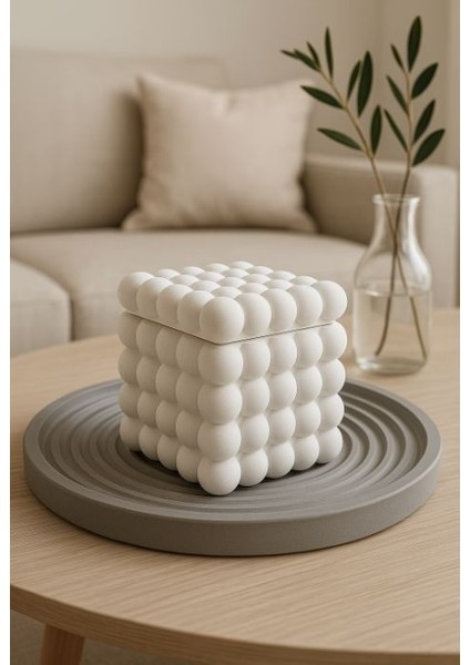 Modaevimde Kapaklı Dekoratif Bubble Organizer Tabak/kutu