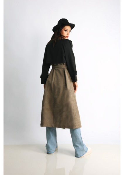 Kadın Oversize Trençkot Desenli, Şık ve Modern fırsatları