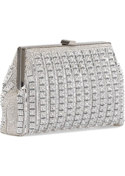 25KC1292 Kadın Taşlı Abiye Çanta Gümüş fiyatları