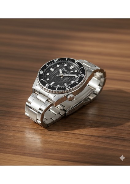 Erkek Kol Saati Gümüş Renk, Takvimli Siyah Kadran - Şık Metal Kordon, 2 Yıl Garantili fiyatları