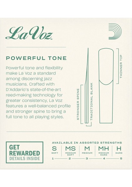 D'addario Woodwinds La Voz RCC10SF Sib Klarnet Kamışı Soft fiyatları