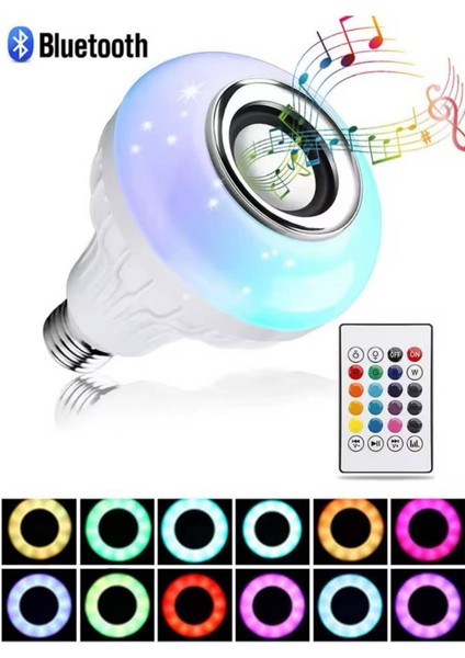 Lamba Hoparlör Ampül Görünümlü Renk Değiştirebilen Android ve Ios Uyumlu - M769K976-R44769 fırsatları