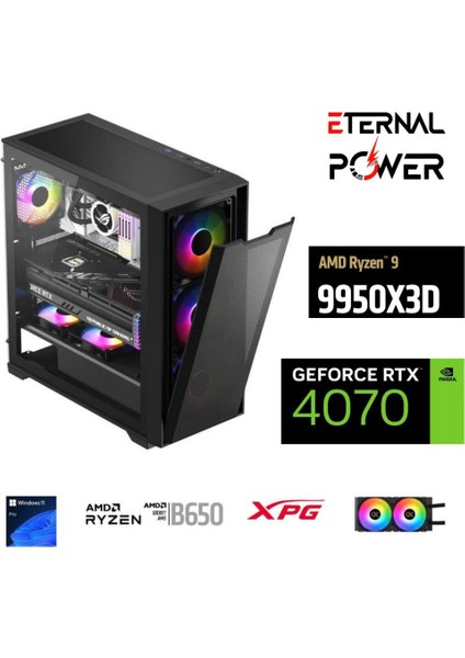 Ryzen 9 9950X3D 64GB Ddr5 1tb M.2 Rtx 4070 B650 750W 240M