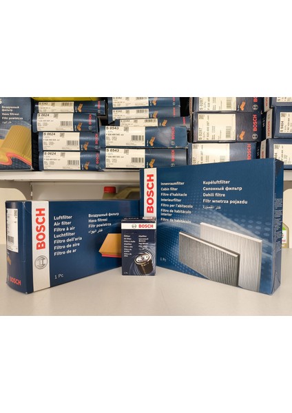 Bosch Vag Grubu 3’lü Filtre Seti – Yağ, Hava, Polen Filtresi (Passat, Golf, A3, Jetta, Superb Uyumlu)